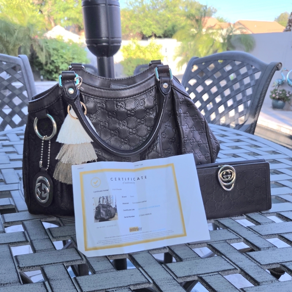Gucci Guccissima Sukey Brown Shoulder Bag With Wallet. C.O.A - Picture 3 of 16